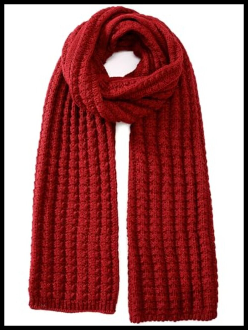 Wool Blend Cable Knit Chunky Winter Scarf Warm Long Wrap